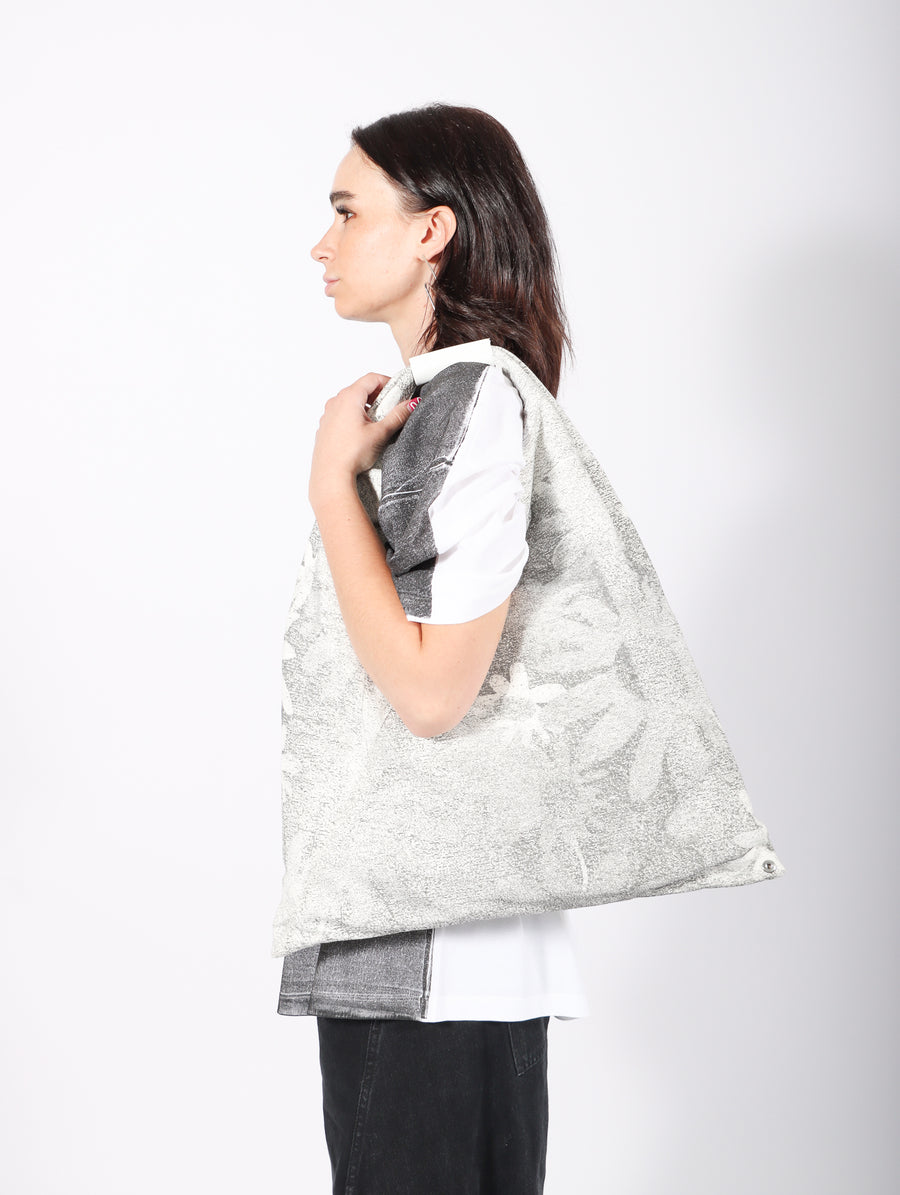 Japanese Triangle Bag in White & Black Floral by MM6 Maison Margiela