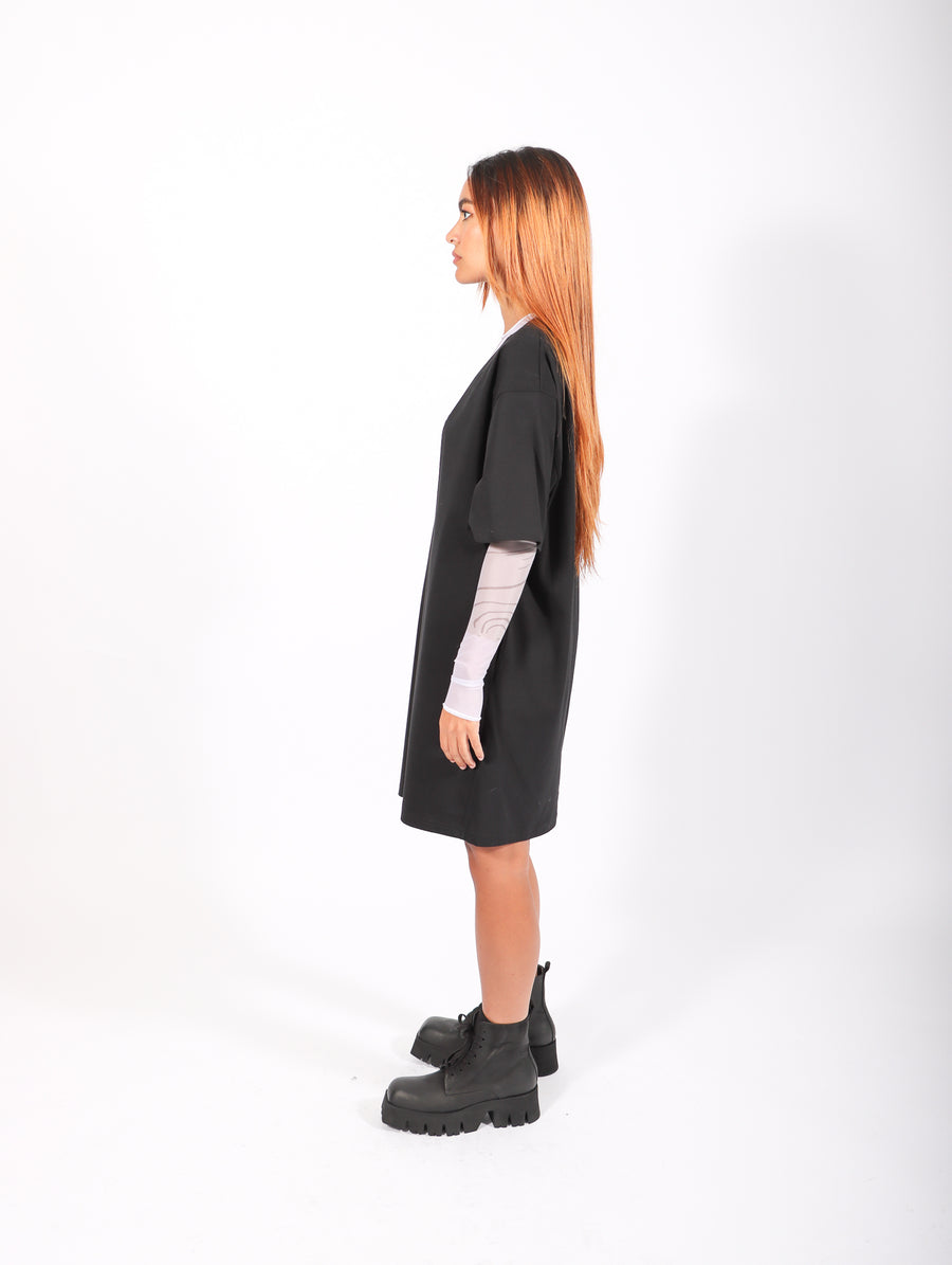 Deep V T-shirt Dress in Black by MM6 Maison Margiela-Idlewild