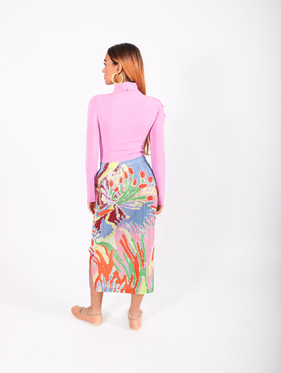 Frosty Forest Skirt in Pink Print by Pleats Please Issey Miyake-Idlewild