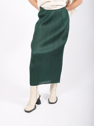 New Colorful Basics 3 Skirt in Dark Green by Pleats Please Issey Miyake-Idlewild