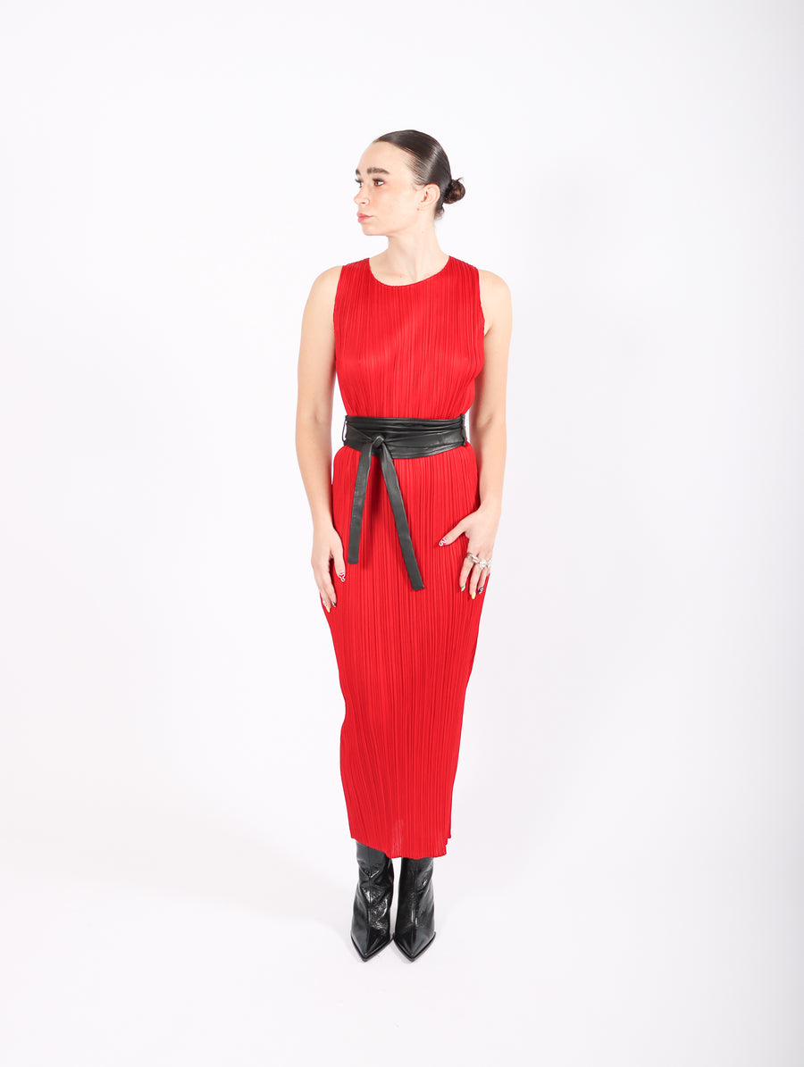 New Colorful Basics 3 Dress in Red by Pleats Please Issey Miyake-Idlewild