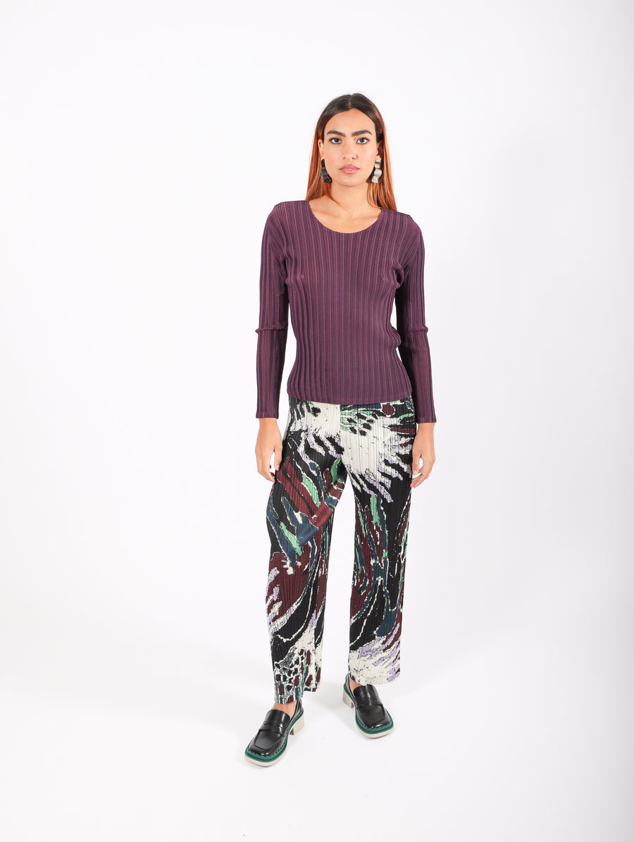 Frosty Forest Pants in Black Print by Pleats Please Issey Miyake-Idlewild
