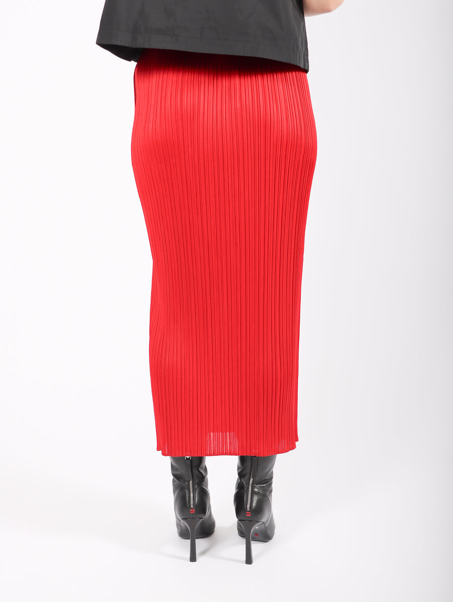 New Colorful Basics 3 Skirt in Red by Pleats Please Issey Miyake-Idlewild