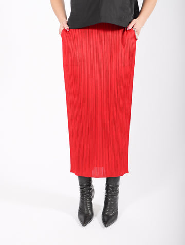 New Colorful Basics 3 Skirt in Red by Pleats Please Issey Miyake-Idlewild
