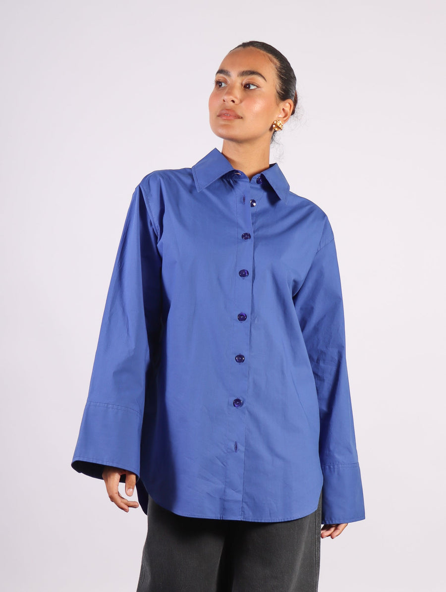 Imola Oversize Shirt in Workwear Blue by Rodebjer-Idlewild