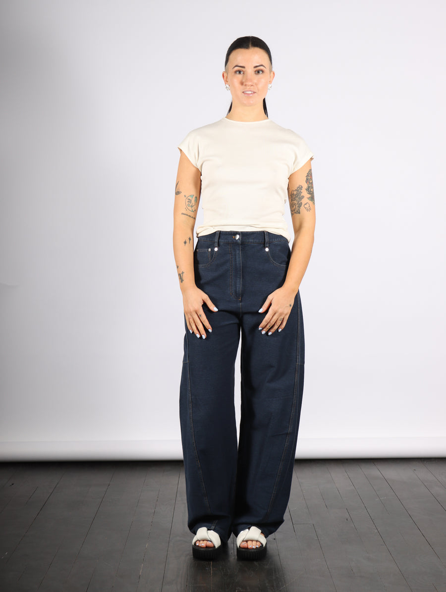 Indigo Barre Denim Knit Sid Jean in Indigo by Tibi-Tibi-Idlewild