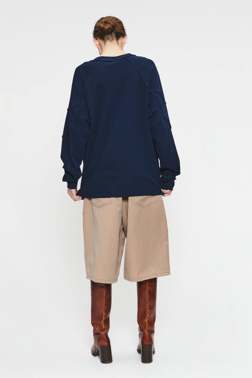 Inside Out L/S Raglan Top in Bordeaux by 6397-Tops-6397-Idlewild