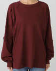 Inside Out Raglan Top in Bordeaux by 6397-6397-Idlewild