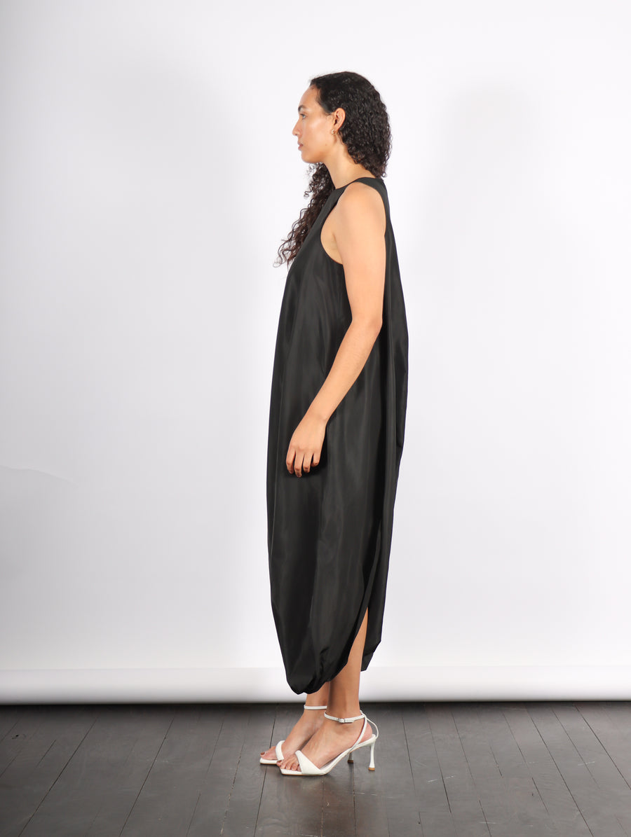 Italian Sporty Nylon Pleated Jalousie Dress in Black by Tibi-Tibi-Idlewild