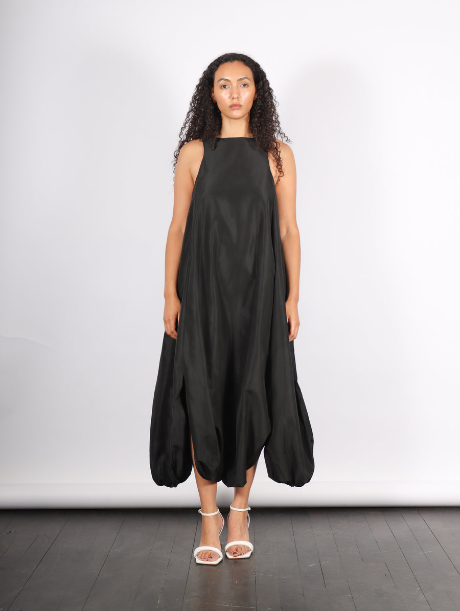 Italian Sporty Nylon Pleated Jalousie Dress in Black by Tibi-Tibi-Idlewild