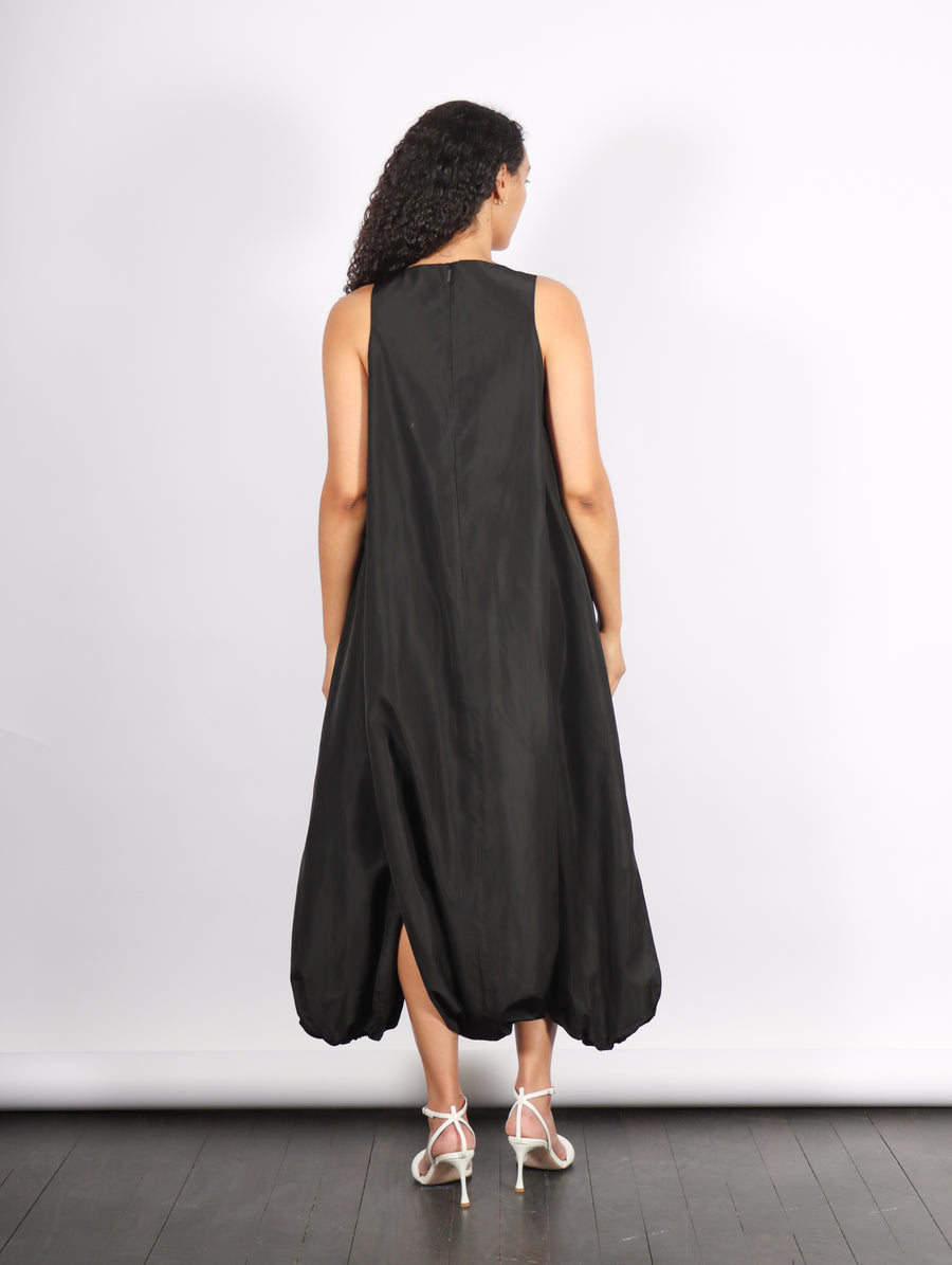 Italian Sporty Nylon Pleated Jalousie Dress in Black by Tibi-Tibi-Idlewild