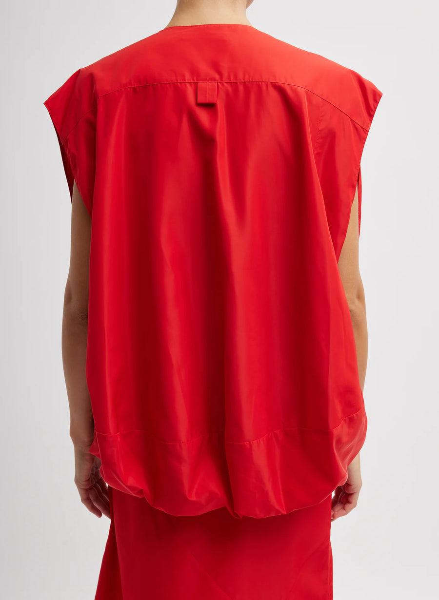 Italian Sporty Nylon Sleeveless Blousant Vest in Lava by Tibi-Tibi-Idlewild