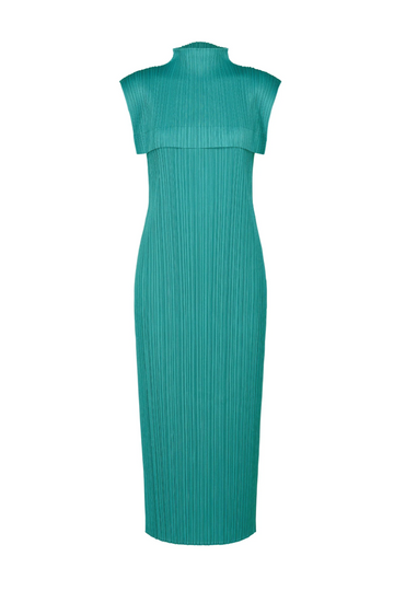 June Monthly Colors Dress in Turquoise Green by Pleats Please Issey Miyake-Dresses-Pleats Please Issey Miyake-Idlewild