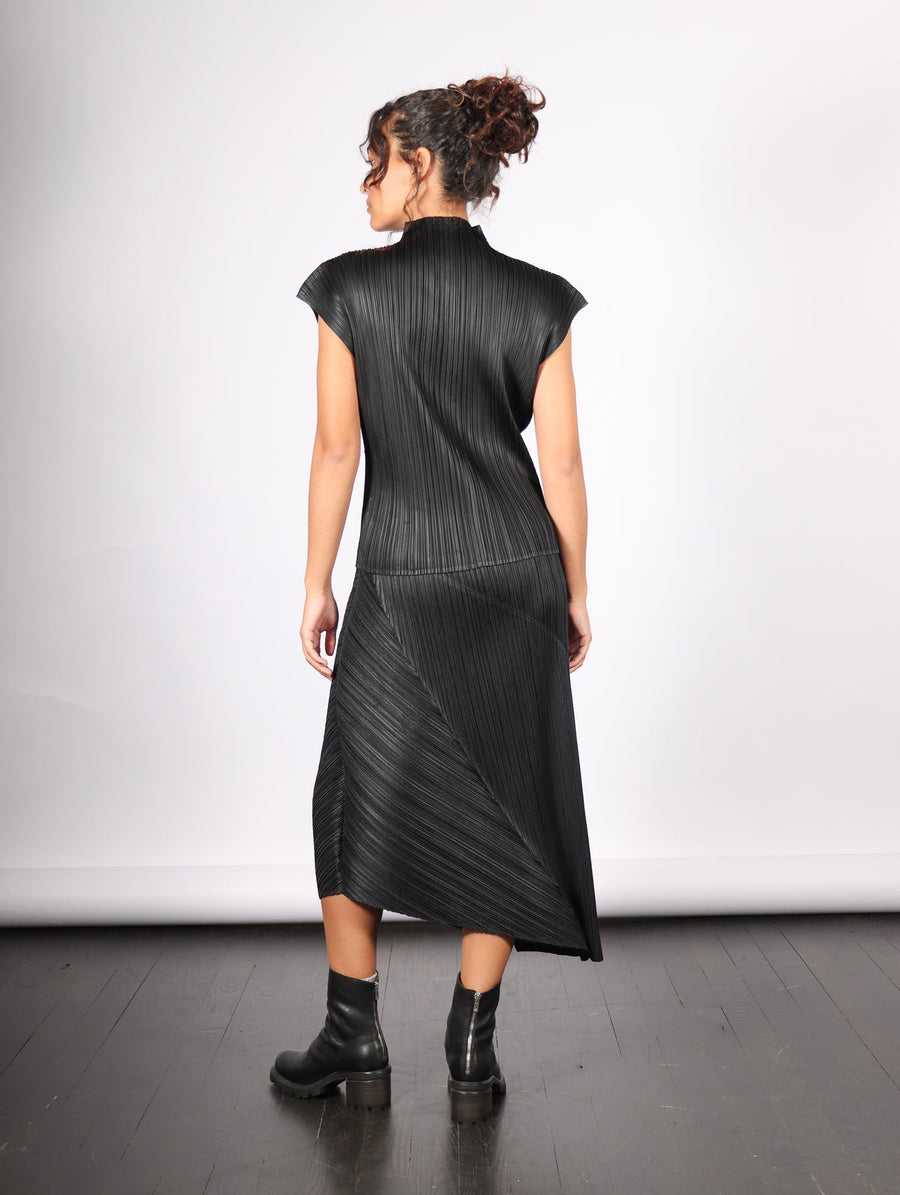 June Monthly Colors Top in Black by Pleats Please Issey Miyake