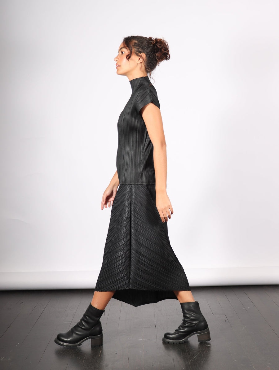 June Monthly Colors Top in Black by Pleats Please Issey Miyake