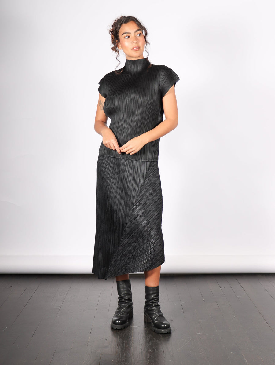 June Monthly Colors Top in Black by Pleats Please Issey Miyake