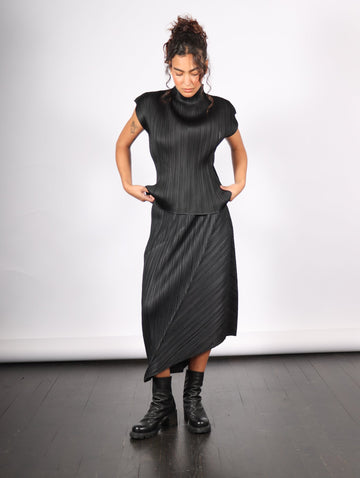 June Monthly Colors Top in Black by Pleats Please Issey Miyake