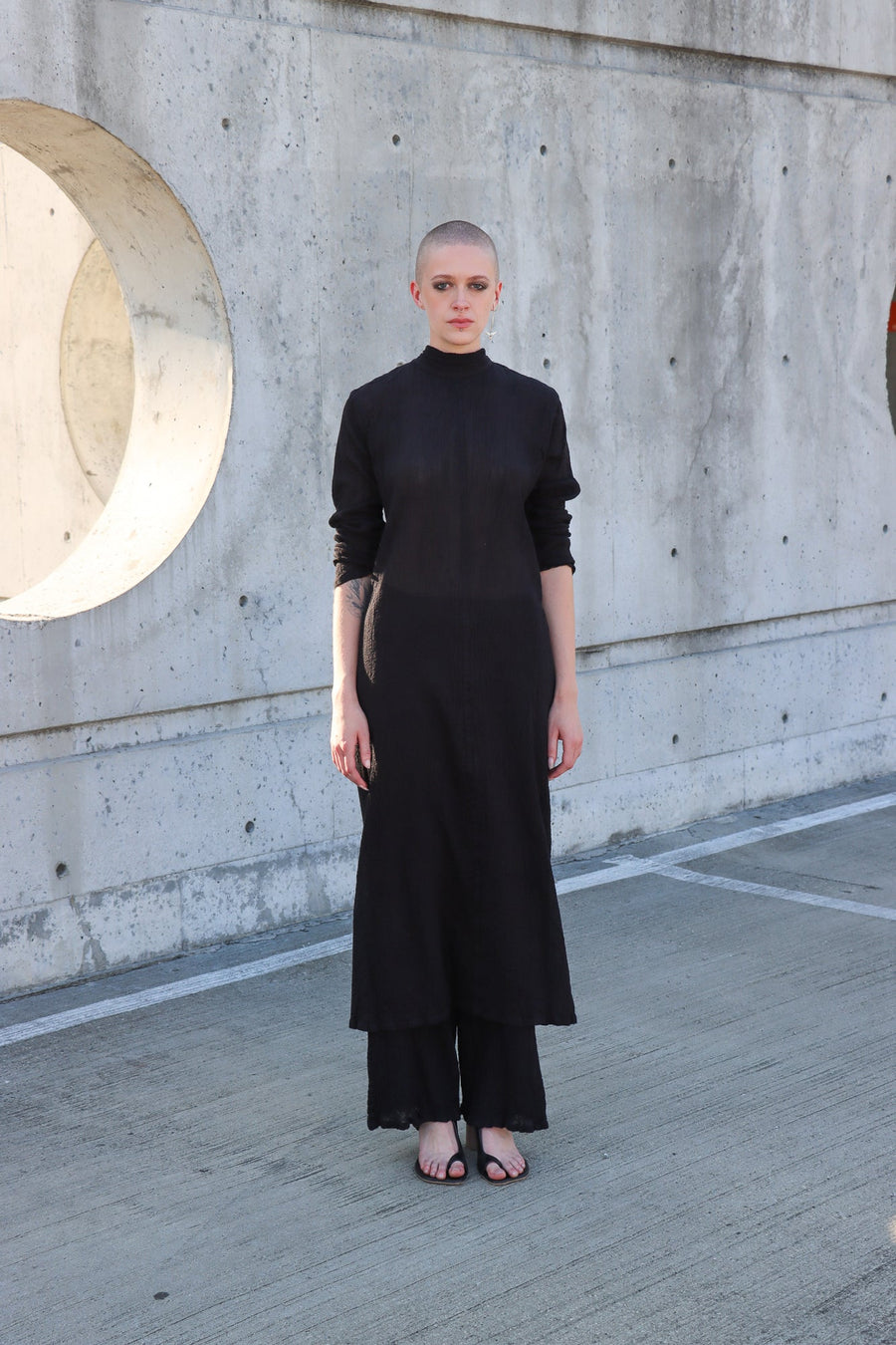 Karami Wool Dress in Black by Issey Miyake