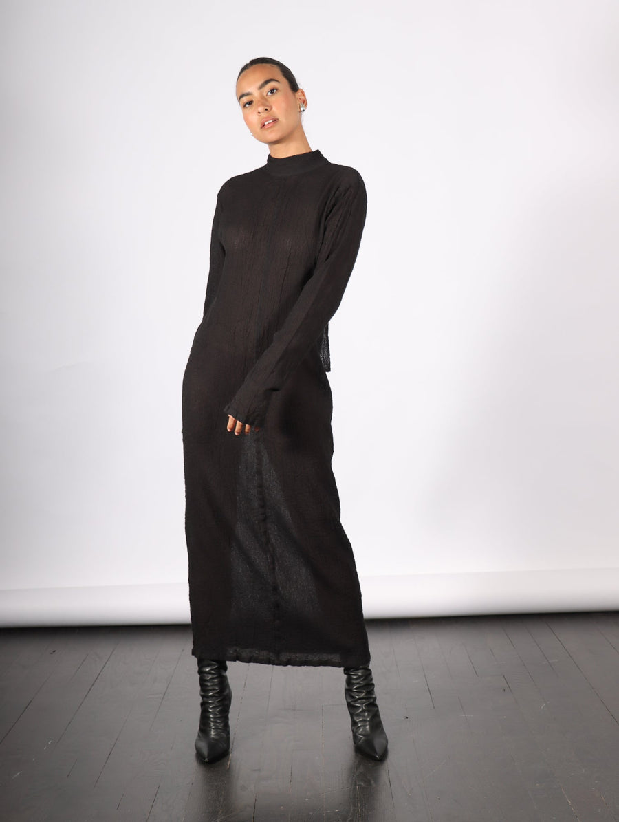 Karami Wool Dress in Black by Issey Miyake