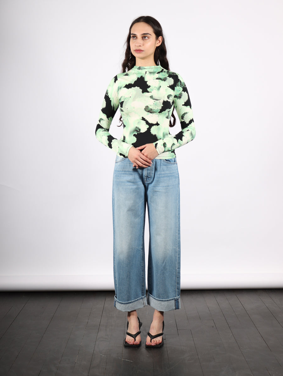 Karlai Top in Blurry Flower Green by Rodebjer-Rodebjer-Idlewild