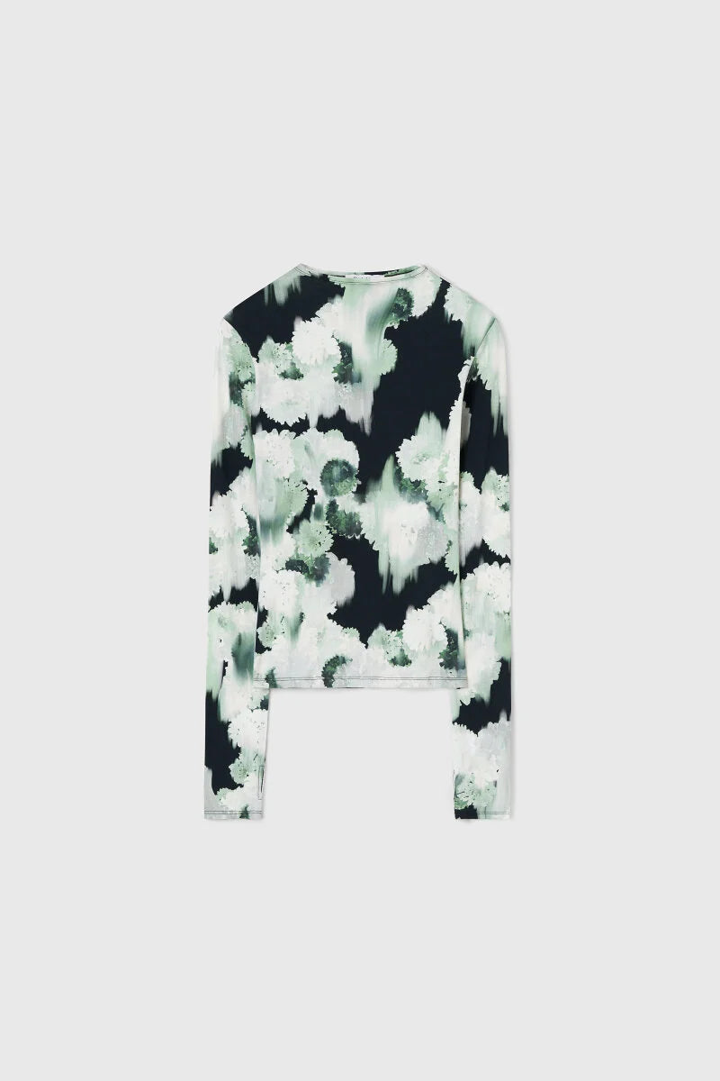 Karlai Top in Blurry Flower Green by Rodebjer-Rodebjer-Idlewild