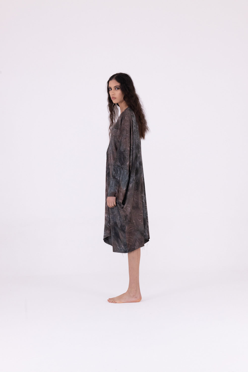 Kimono Midi in Emerald Grey by Sanctamuerte-Dresses-SANCTAMUERTE-Idlewild