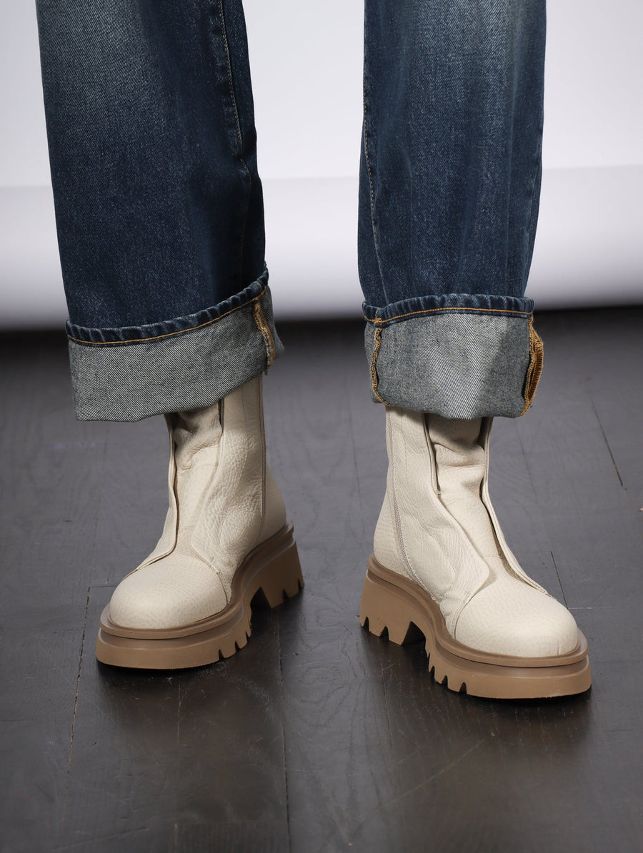 Kuni No Lace Boot in Bisonette Cream by Patrizia Bonfanti