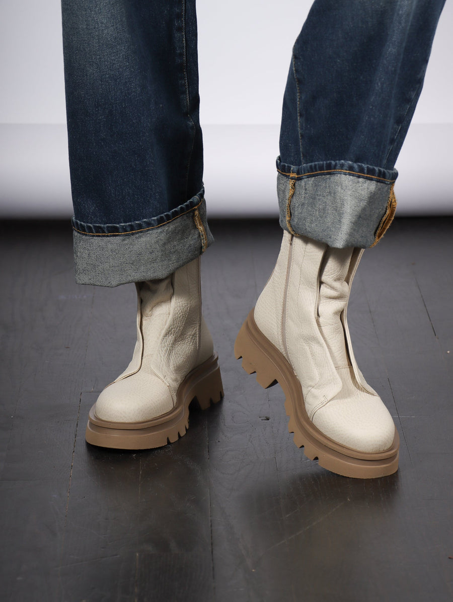 Kuni No Lace Boot in Bisonette Cream by Patrizia Bonfanti