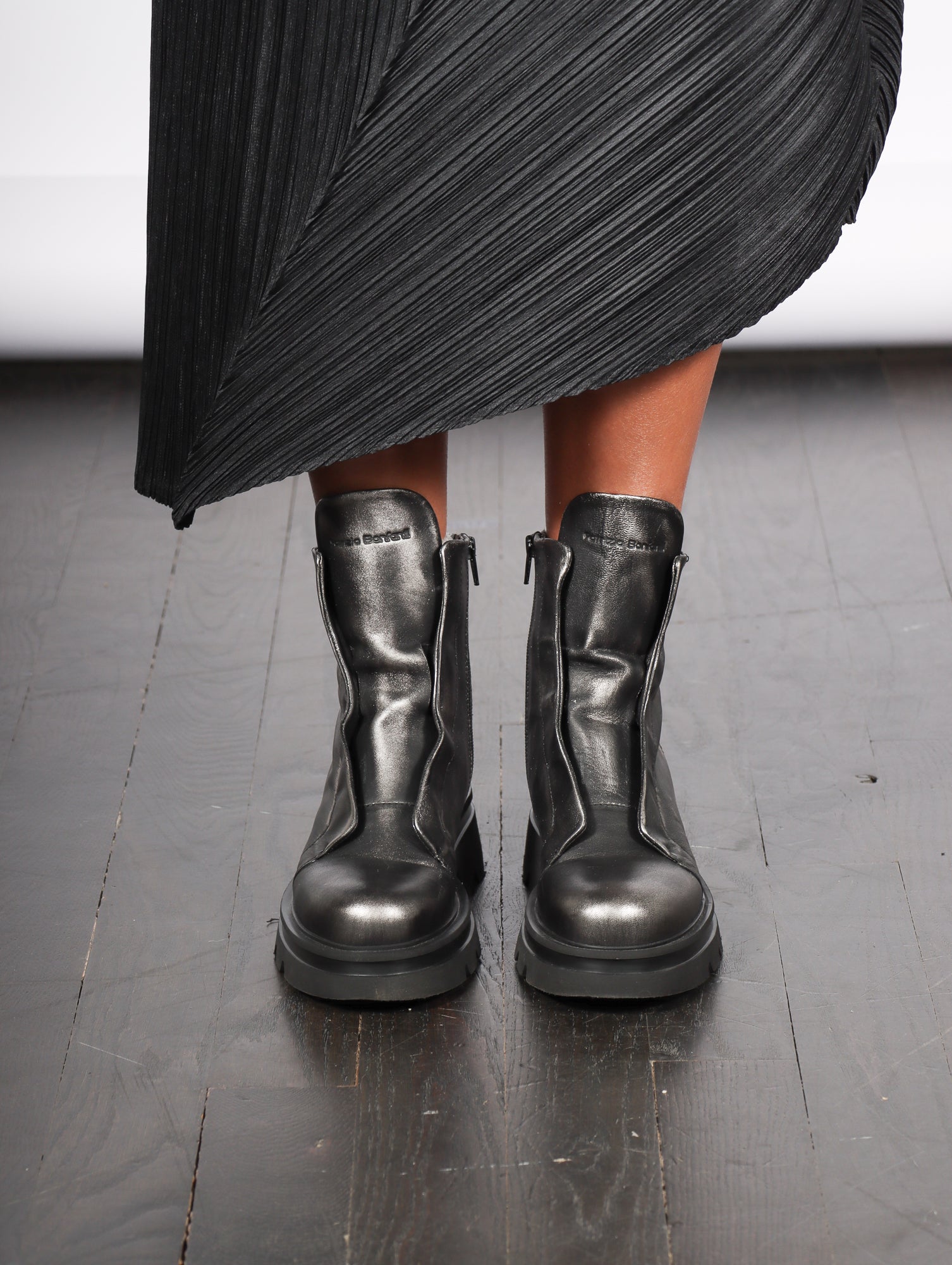 Kuni No Lace Boot in Faded Silver by Patrizia Bonfanti Kuni No Lace Boot in Faded Silver by Patrizia Bonfanti