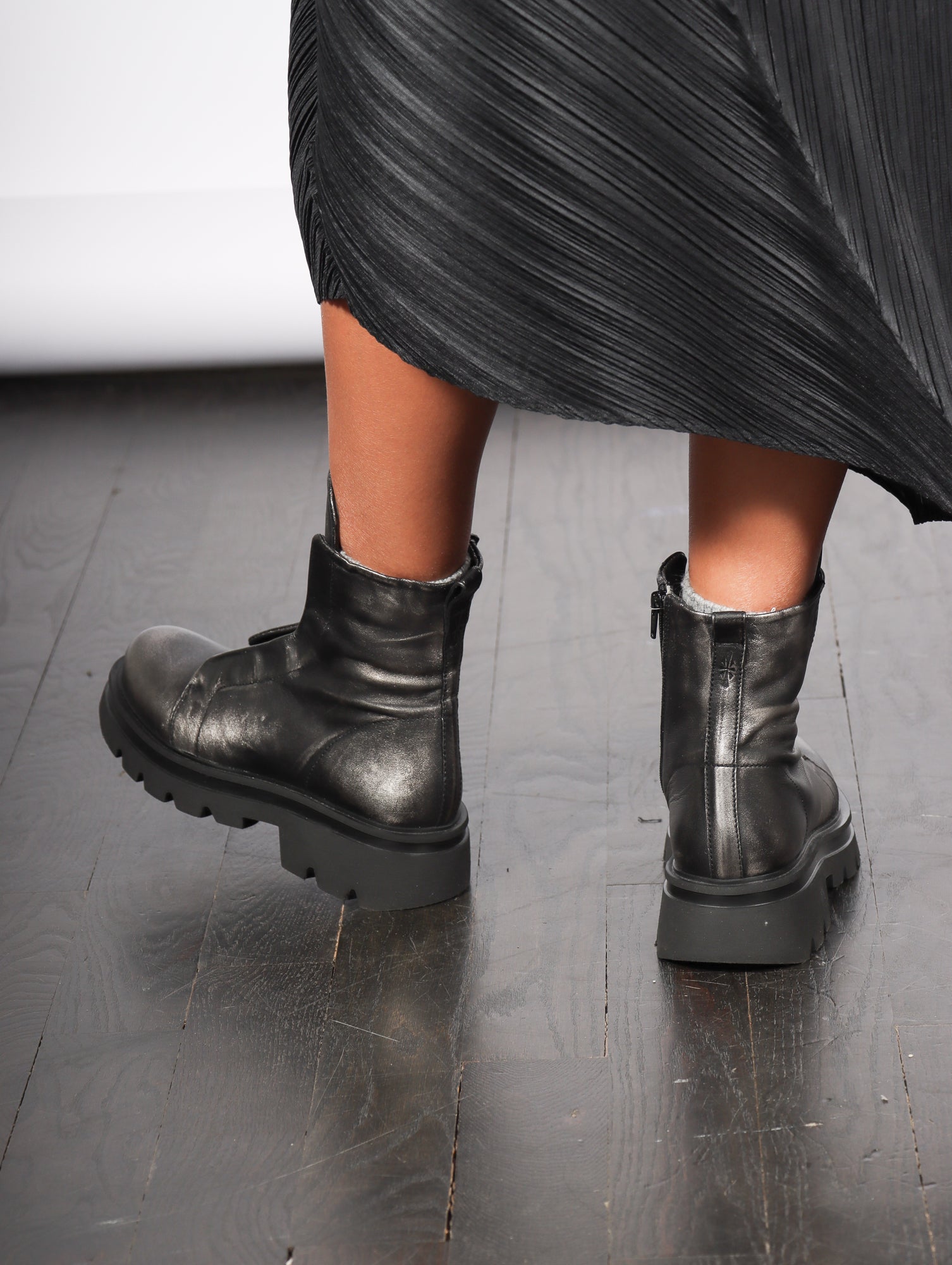 Kuni No Lace Boot in Faded Silver by Patrizia Bonfanti Kuni No Lace Boot in Faded Silver by Patrizia Bonfanti