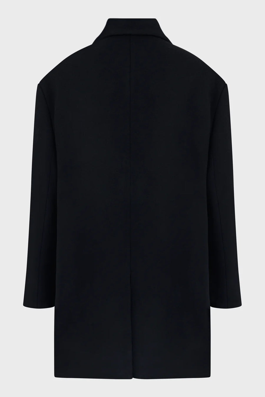 Oversized Notched Lapel Coat in Black by Sean Suen-Idlewild