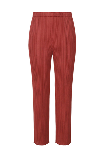 Lamp Shade Pants in Dark Red by Pleats Please Issey Miyake-Bottoms-Pleats Please Issey Miyake-Idlewild