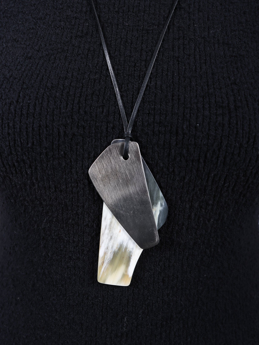 Large Figure Necklace in Grey & Silver by CATH•S-Idlewild