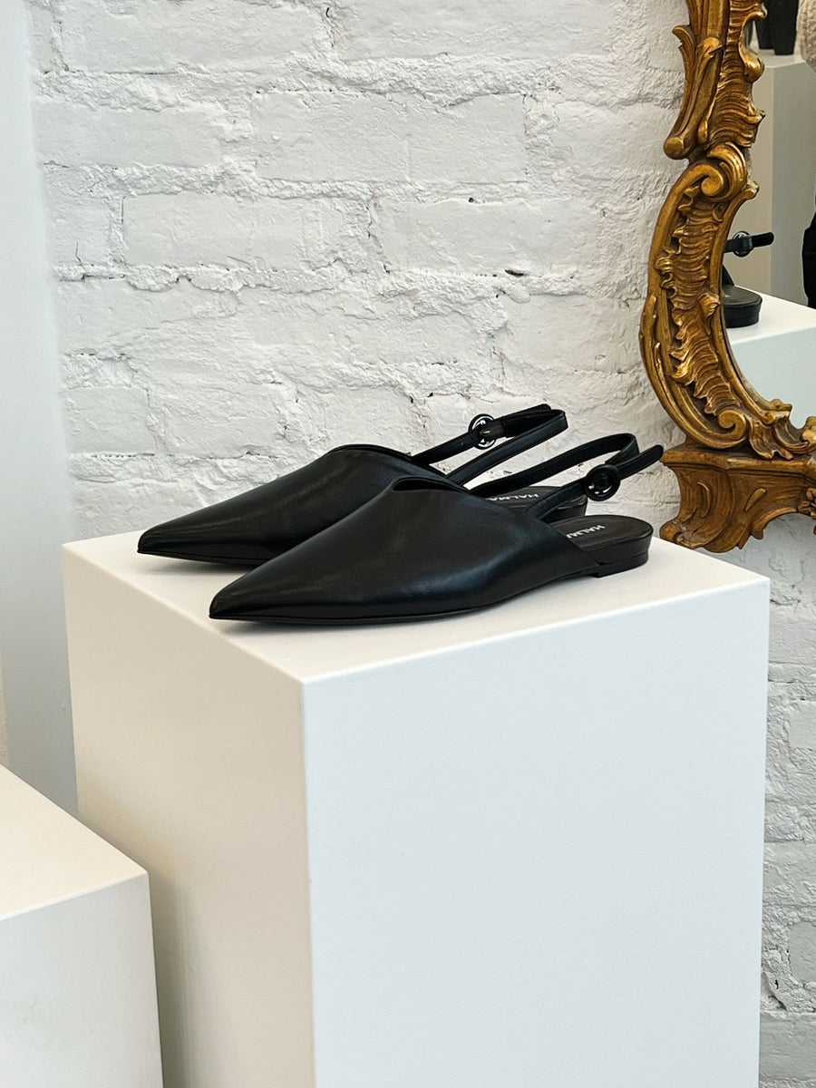 Las Pointed Flat in Baron Nero by Halmanera-Shoes-Halmanera-Idlewild
