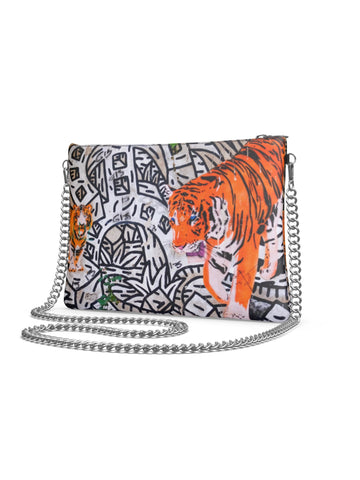 Leather Crossbody Bag in Parisian Bengals by Jessica Murray-Idlewild