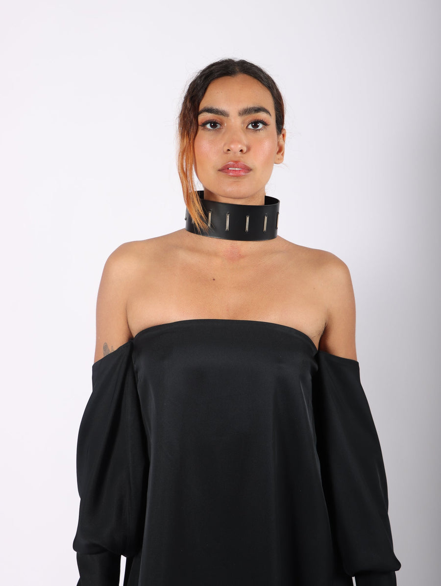 Liberta Bars Choker in Black by Aumorfia-Idlewild