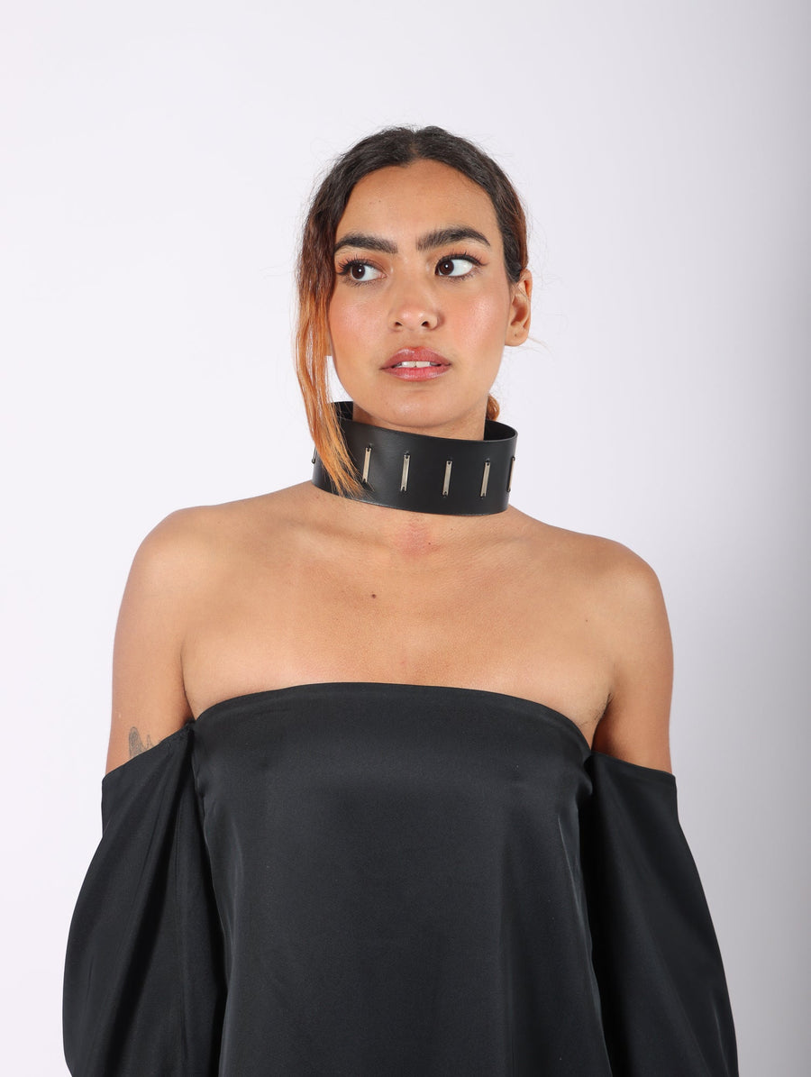 Liberta Bars Choker in Black by Aumorfia-Idlewild