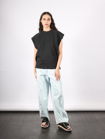 Light Weight Sweatshirting Easy Top in Black by Tibi-Tibi-Idlewild