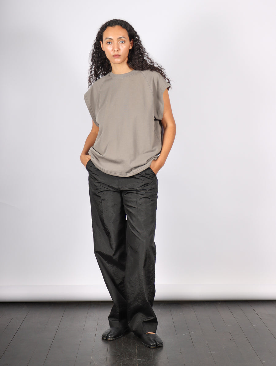 Light Weight Sweatshirting Easy Top in Dark Stone by Tibi-Tibi-Idlewild