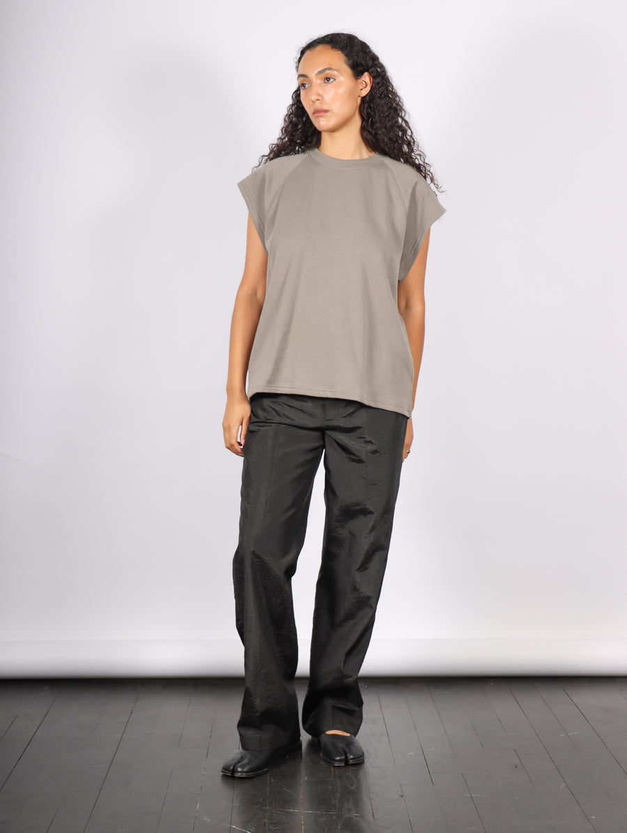 Light Weight Sweatshirting Easy Top in Dark Stone by Tibi-Tibi-Idlewild