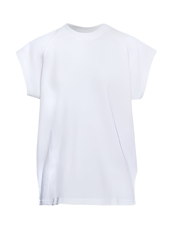 Light Weight Sweatshirting Easy Top in White by Tibi-Tibi-Idlewild