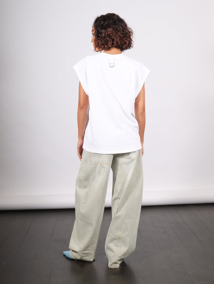 Summer Sweatshirting Easy Top in White by Tibi-Idlewild