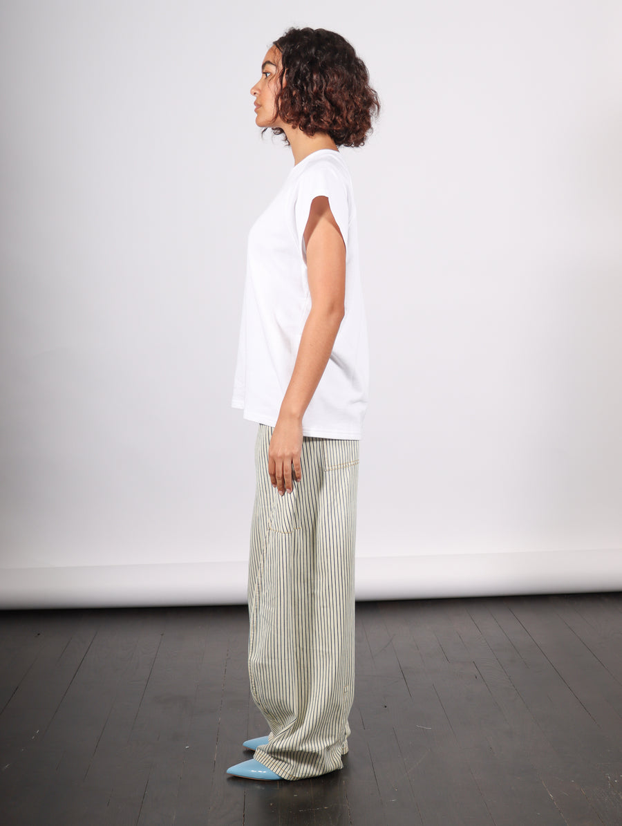 Summer Sweatshirting Easy Top in White by Tibi-Idlewild