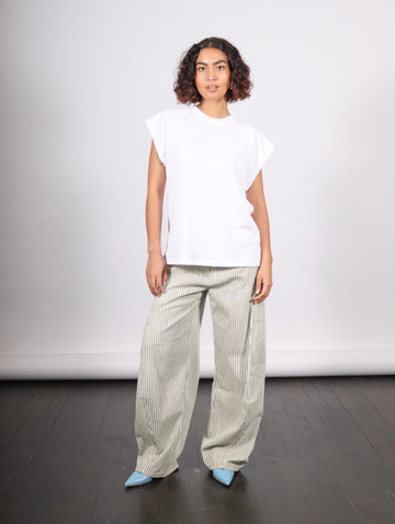 Summer Sweatshirting Easy Top in White by Tibi-Idlewild