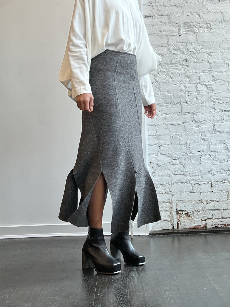 Linear Skirt in Charcoal by Grind and Glaze