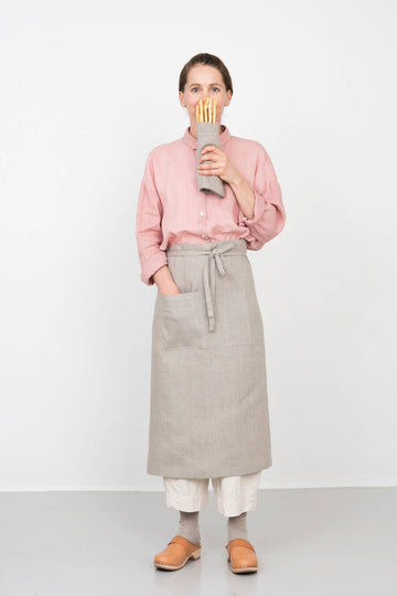 Linen Garcon Apron in Natural by Fog Linen Work