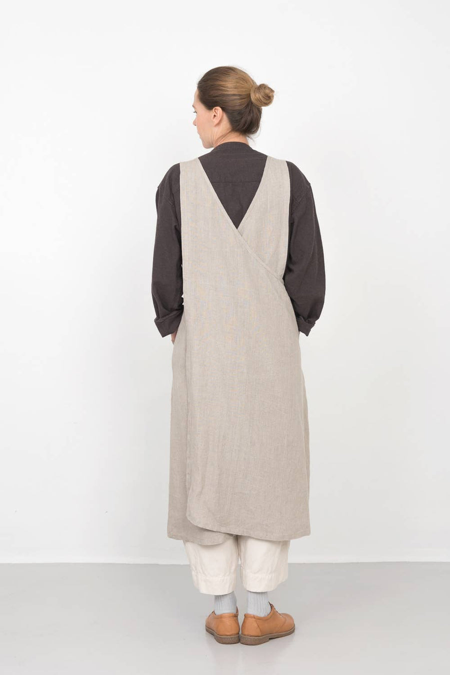 Linen Over Dress Apron in Natural by Fog Linen Work