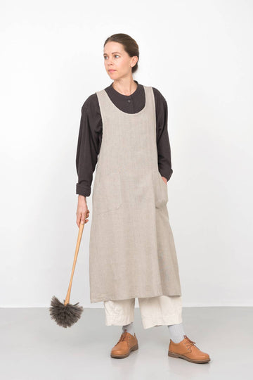 Linen Over Dress Apron in Natural by Fog Linen Work-Fog Linen Work-Idlewild