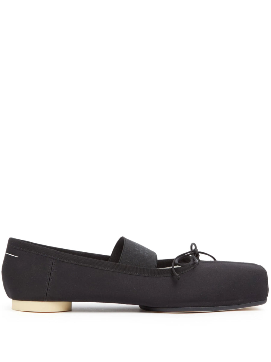 Logo Ballet Flat in Black by MM6 Maison Margiela-MM6-Idlewild