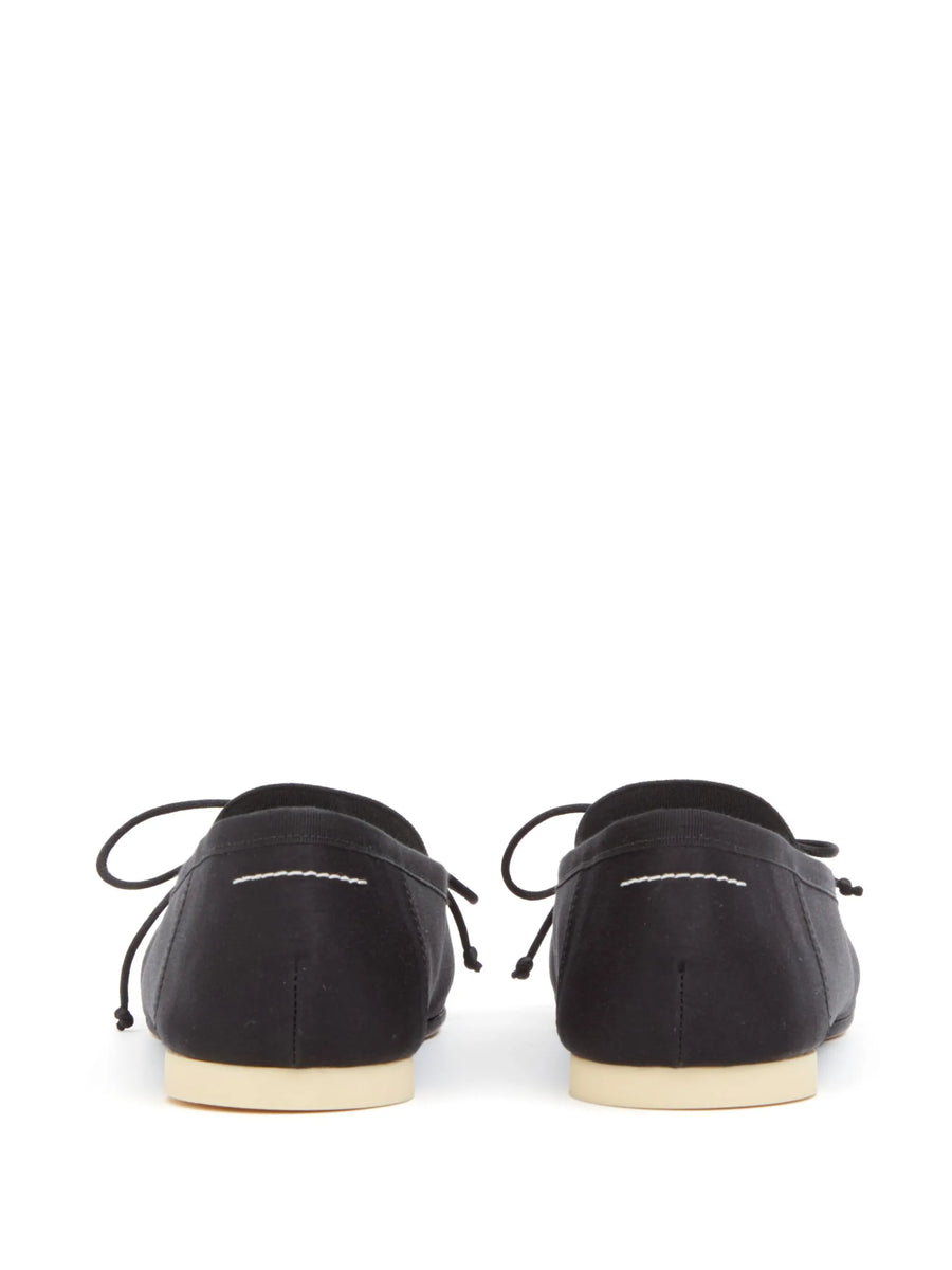 Logo Ballet Flat in Black by MM6 Maison Margiela-MM6-Idlewild